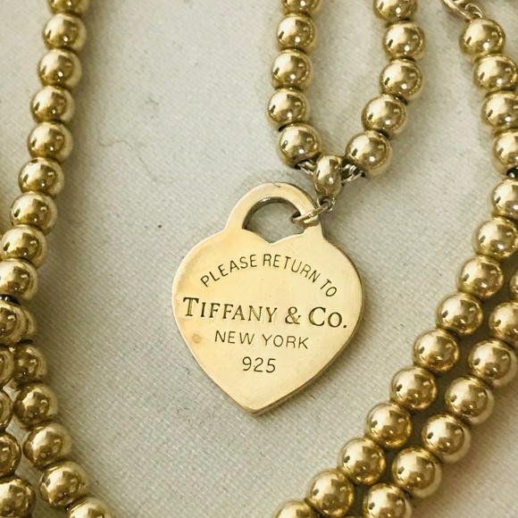 Beaded Heart Tag Necklace 